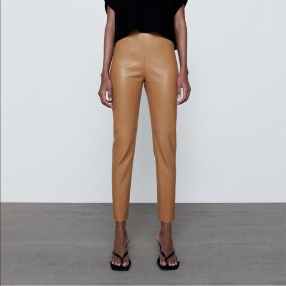 LAST CHANCE Faux leather high-waisted leggings. - Picture 6 of 11